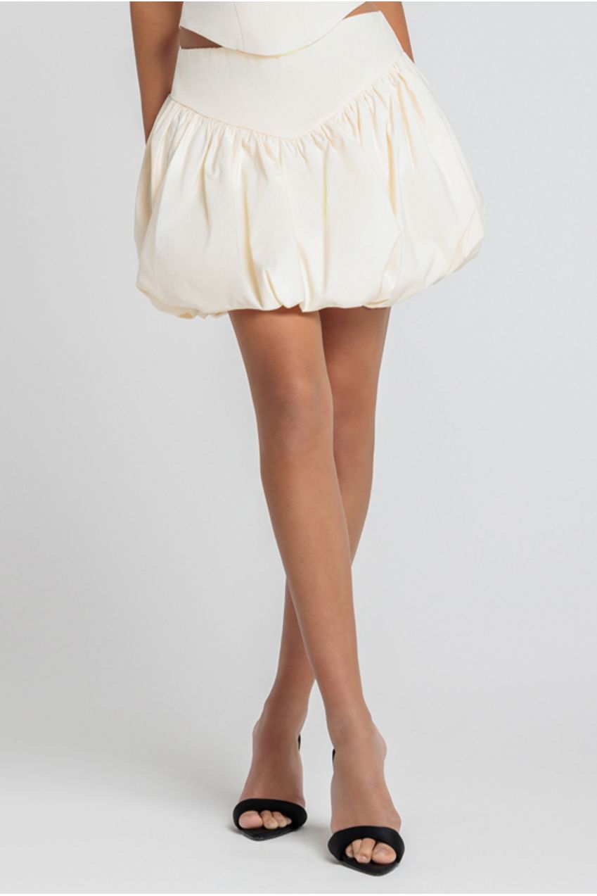 Bengaline Balloon Mini Skirt - Cream SK34
