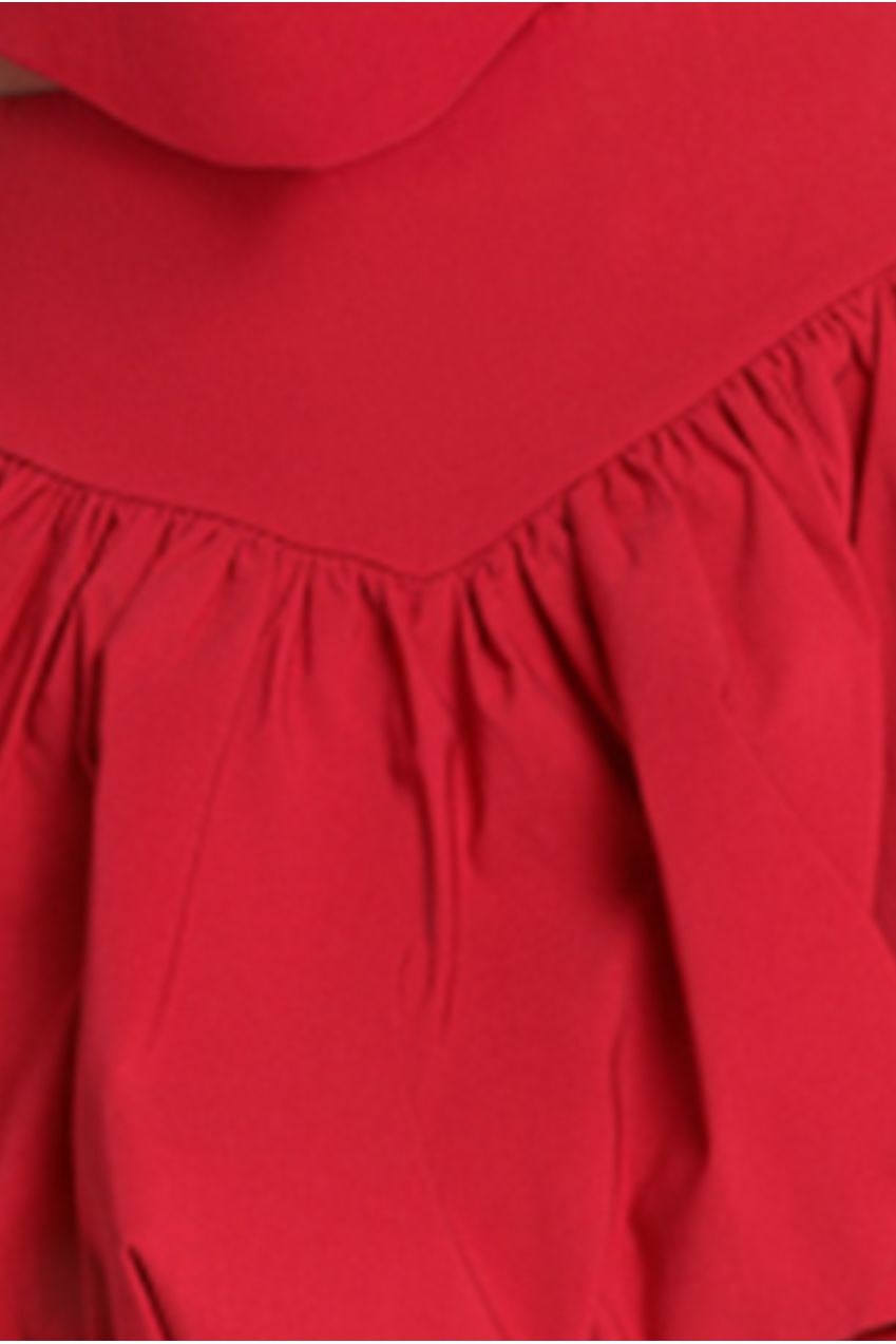 Bengaline Balloon Mini Skirt - Red SK34