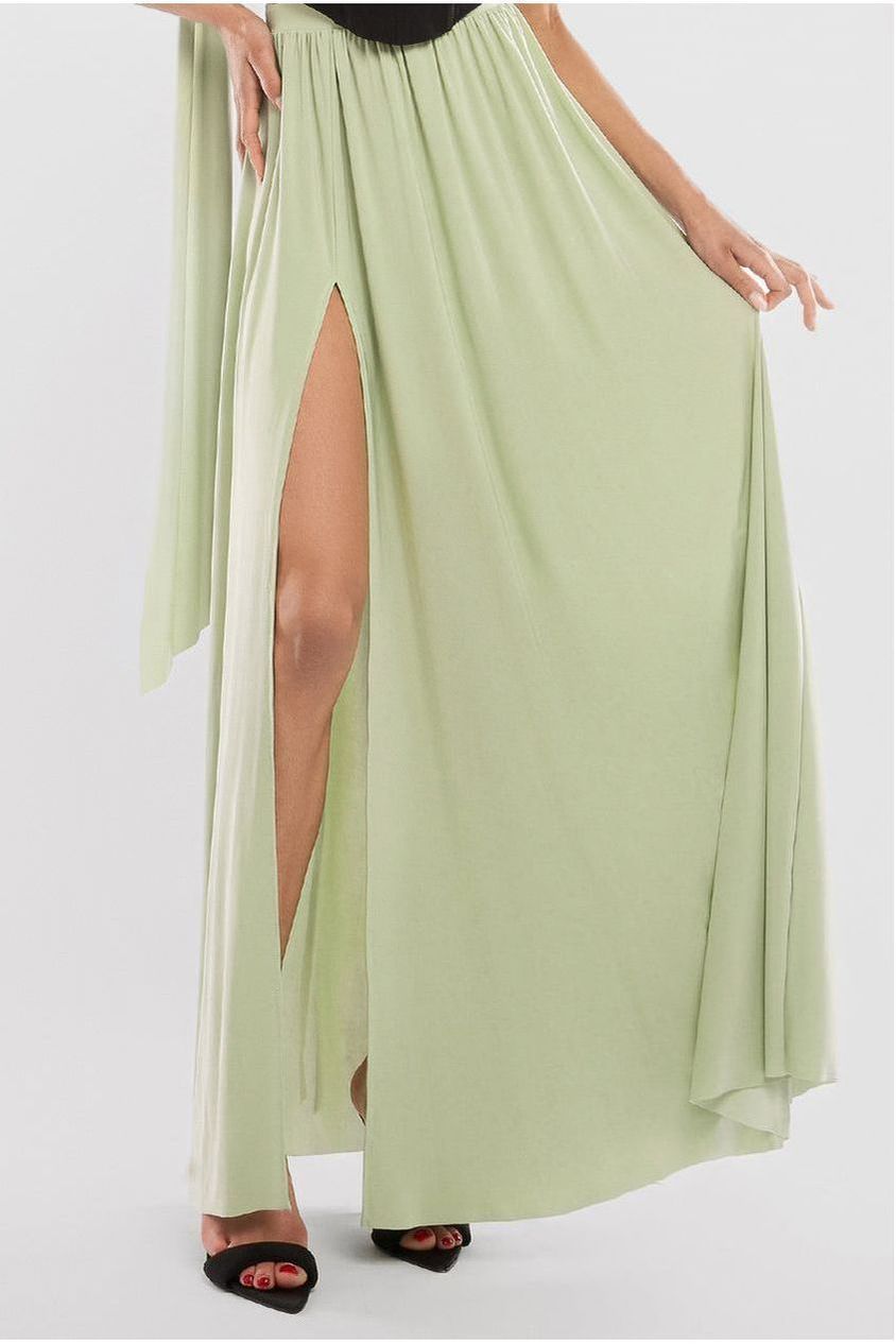 Side Split Soft Touch Maxi Skirt SK41