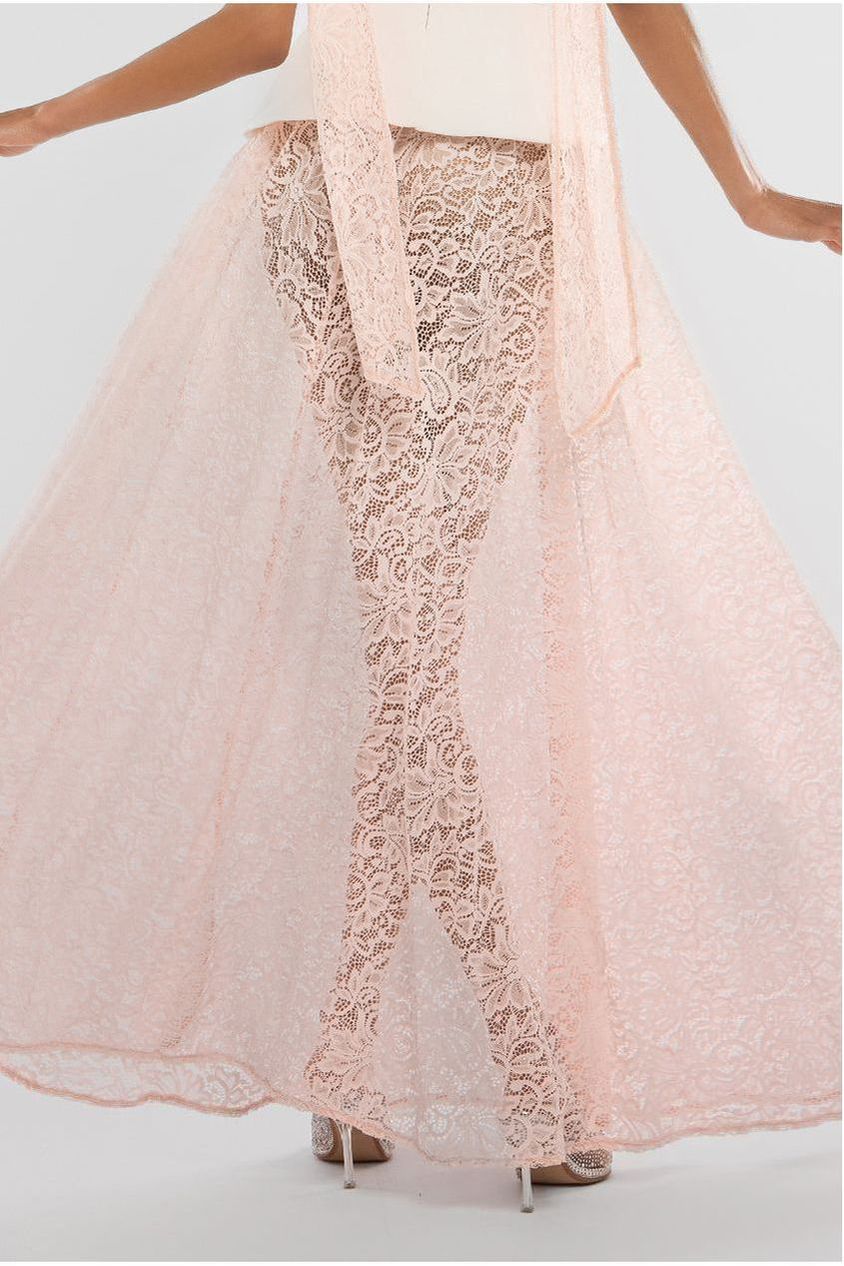 Floral Lace A-Line Maxi Skirt SK48