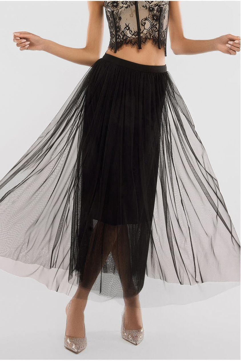 Tulle Gathered Midaxi Skirt SK51