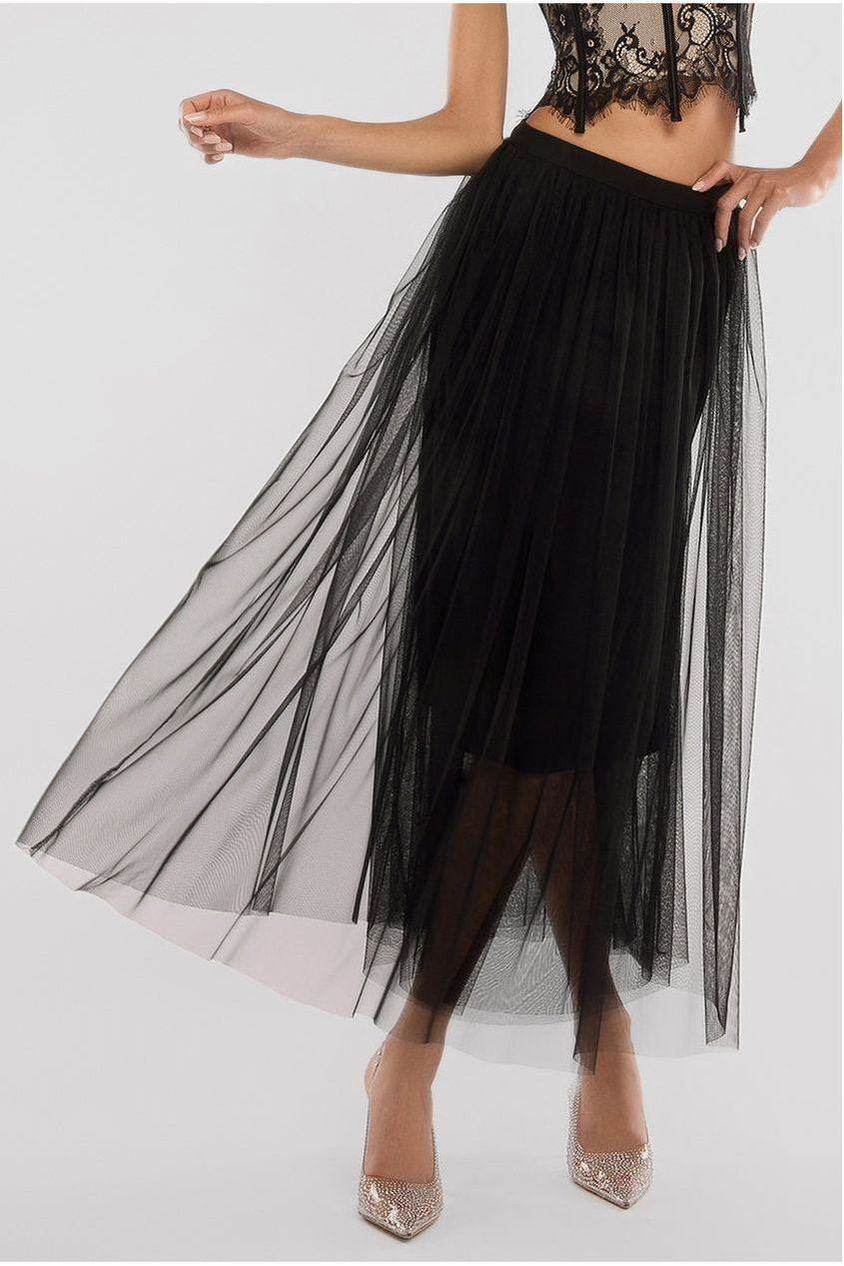 Tulle Gathered Midaxi Skirt SK51