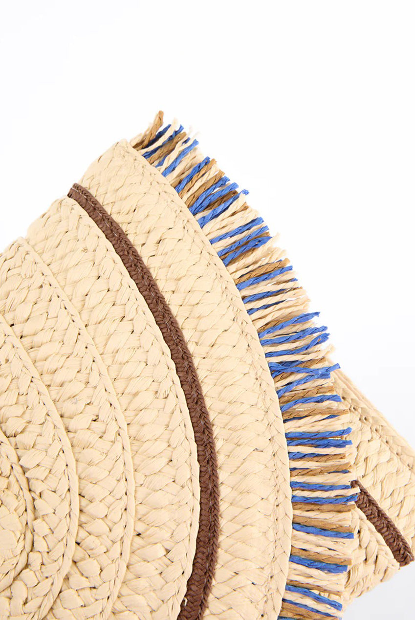 Woven Fringe Detail Clutch Bag With Attachable Strap SS24134B001