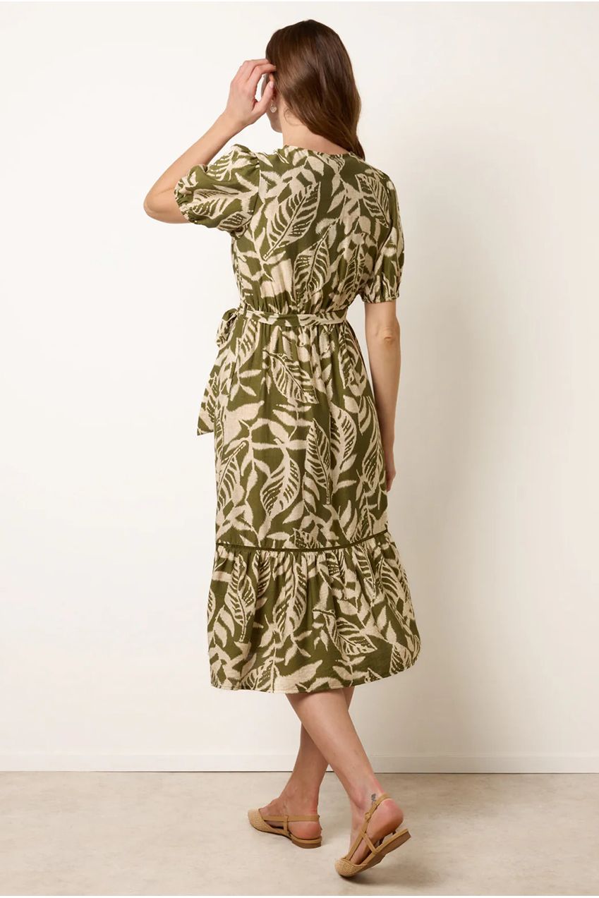 Coconut Button Belted Midi Dress SS26040B056