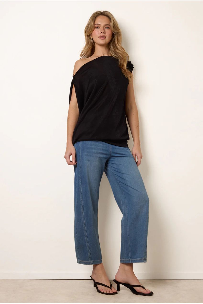 Deep Band Slinky Oversize Tunic Top SS26147B003