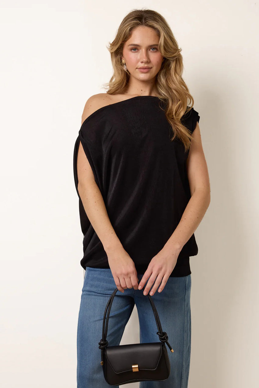 Deep Band Slinky Oversize Tunic Top SS26147B003