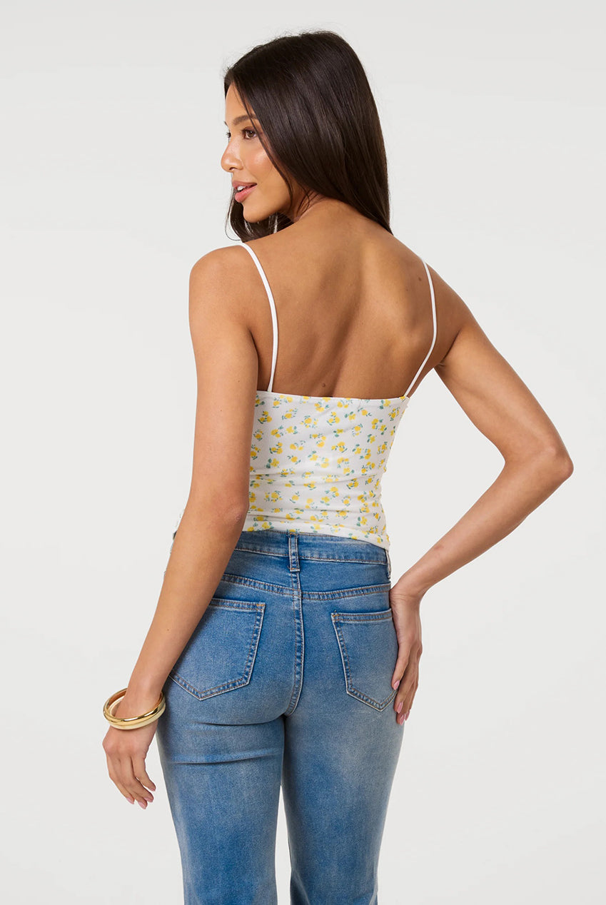 Hanky Hem Printed Mesh Crop Top SS26243P178