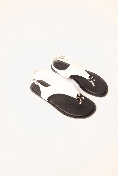 Faux Leather Metal Detail Sandals by Blue Vanilla