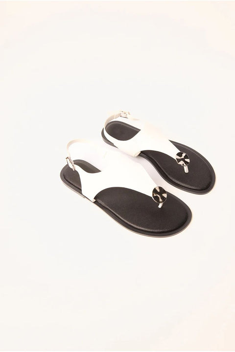 Faux Leather Metal Detail Sandals by Blue Vanilla