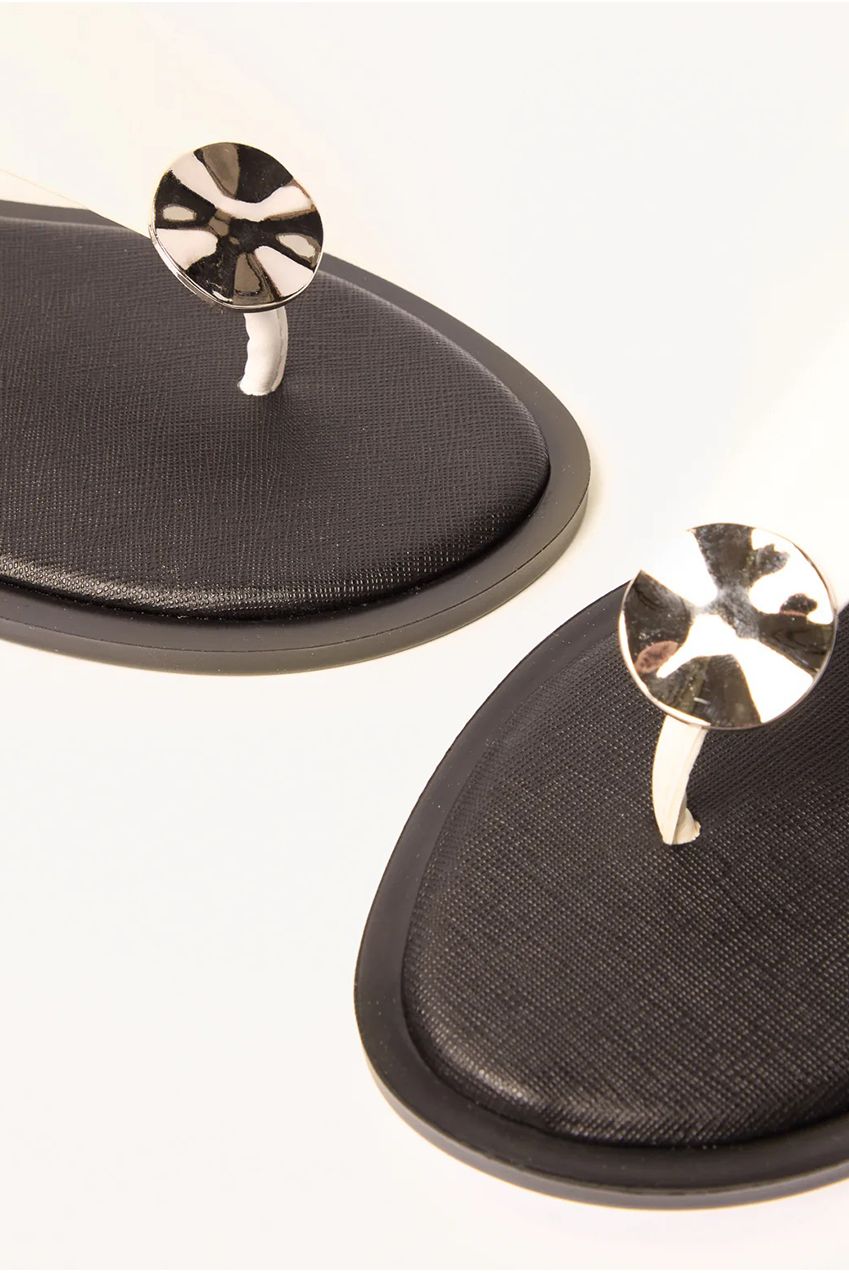 Faux Leather Metal Detail Sandals SS26253S006