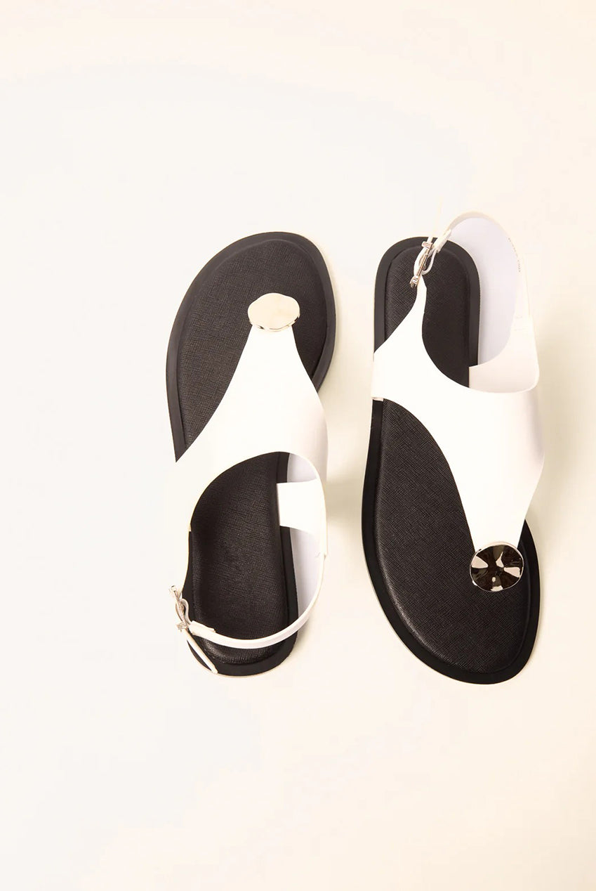 Faux Leather Metal Detail Sandals SS26253S006