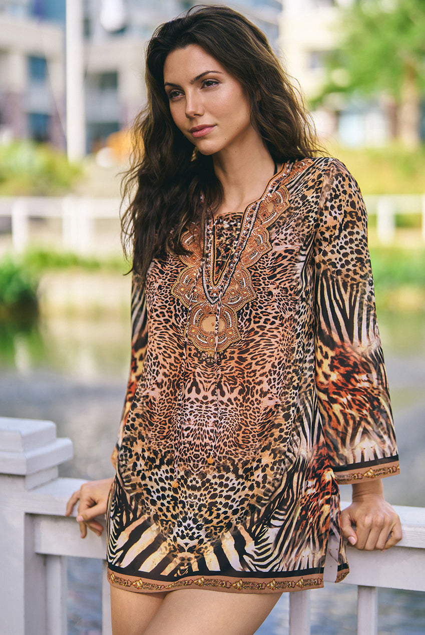 Saffie Cover Up- Leopard SAF010-ANI005