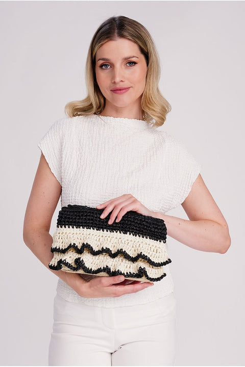 Saffira Clutch Bag - Black by Pia Rossini
