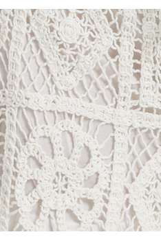 White Crochet Wide Leg Trousers 25SS-35002