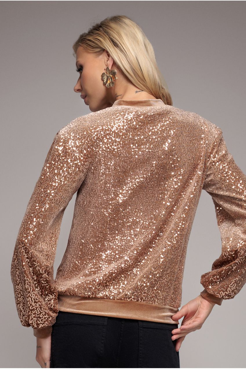 Sequin Velvet Jumper - Champagne T199