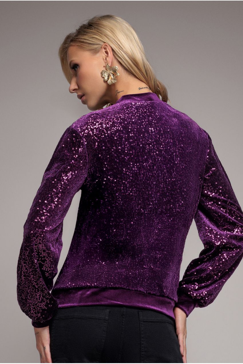 Sequin Velvet Jumper - Magenta T199