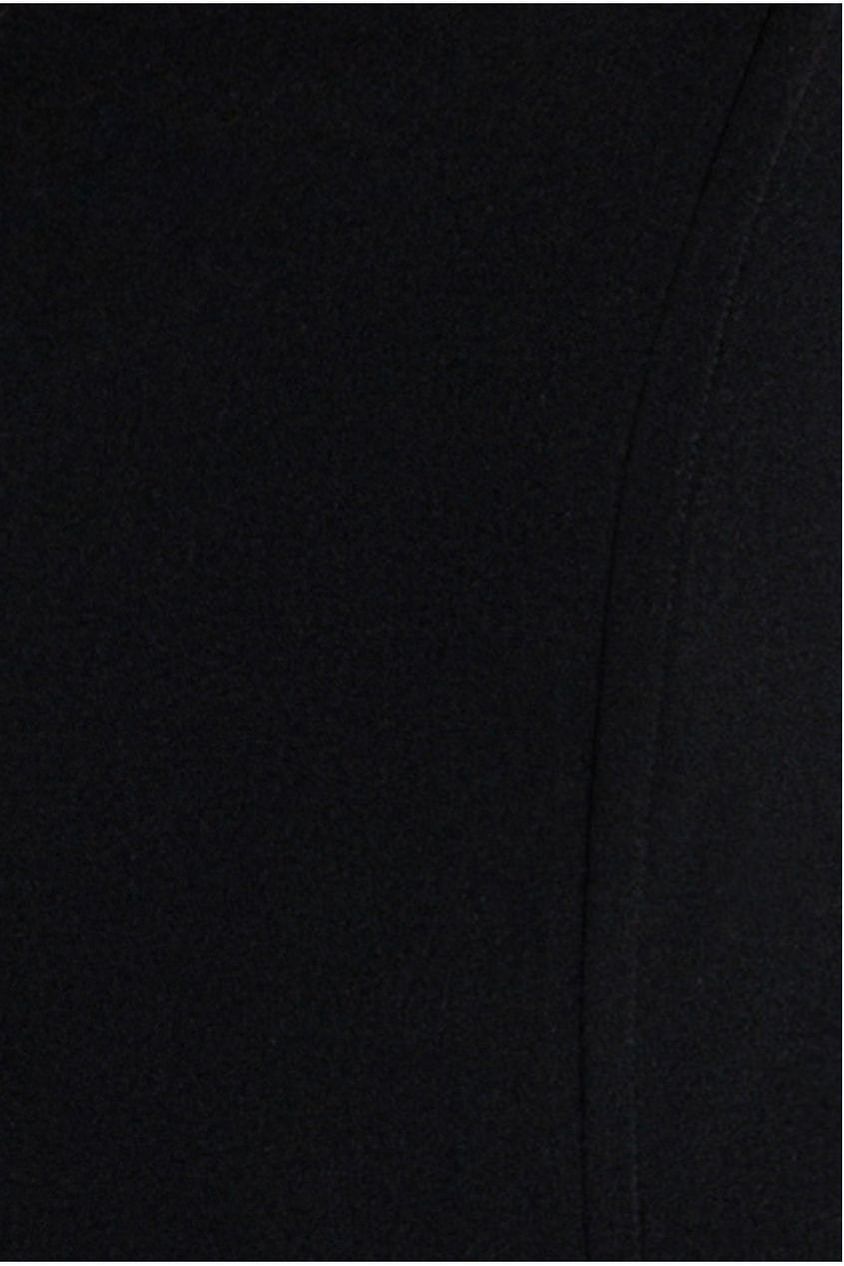 Off Shoulder Back Satin Bow Scuba Corset - Black T225