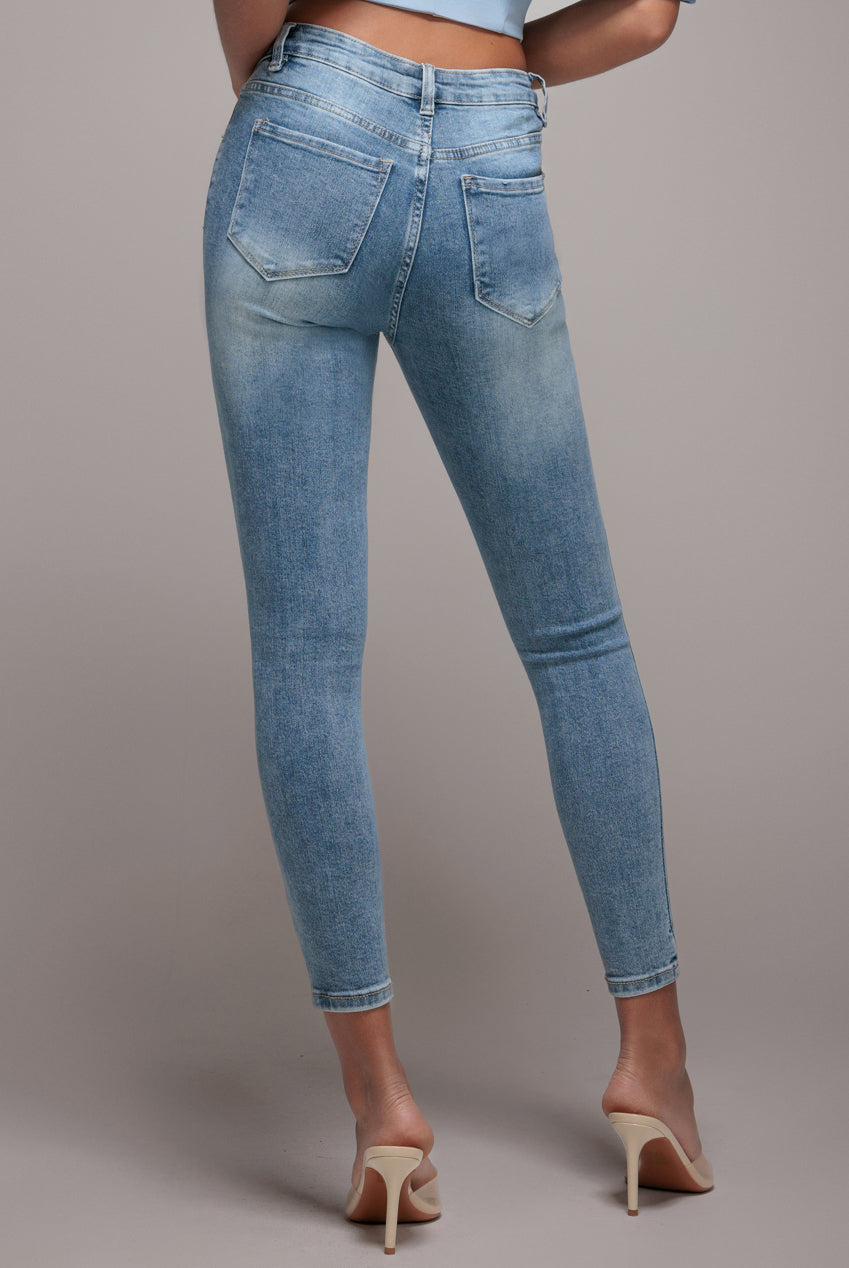 Skinny Fit Stretch Denim Jeans - Blue TR392