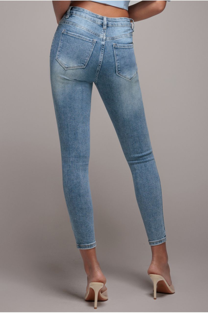 Skinny Fit Stretch Denim Jeans - Blue TR392