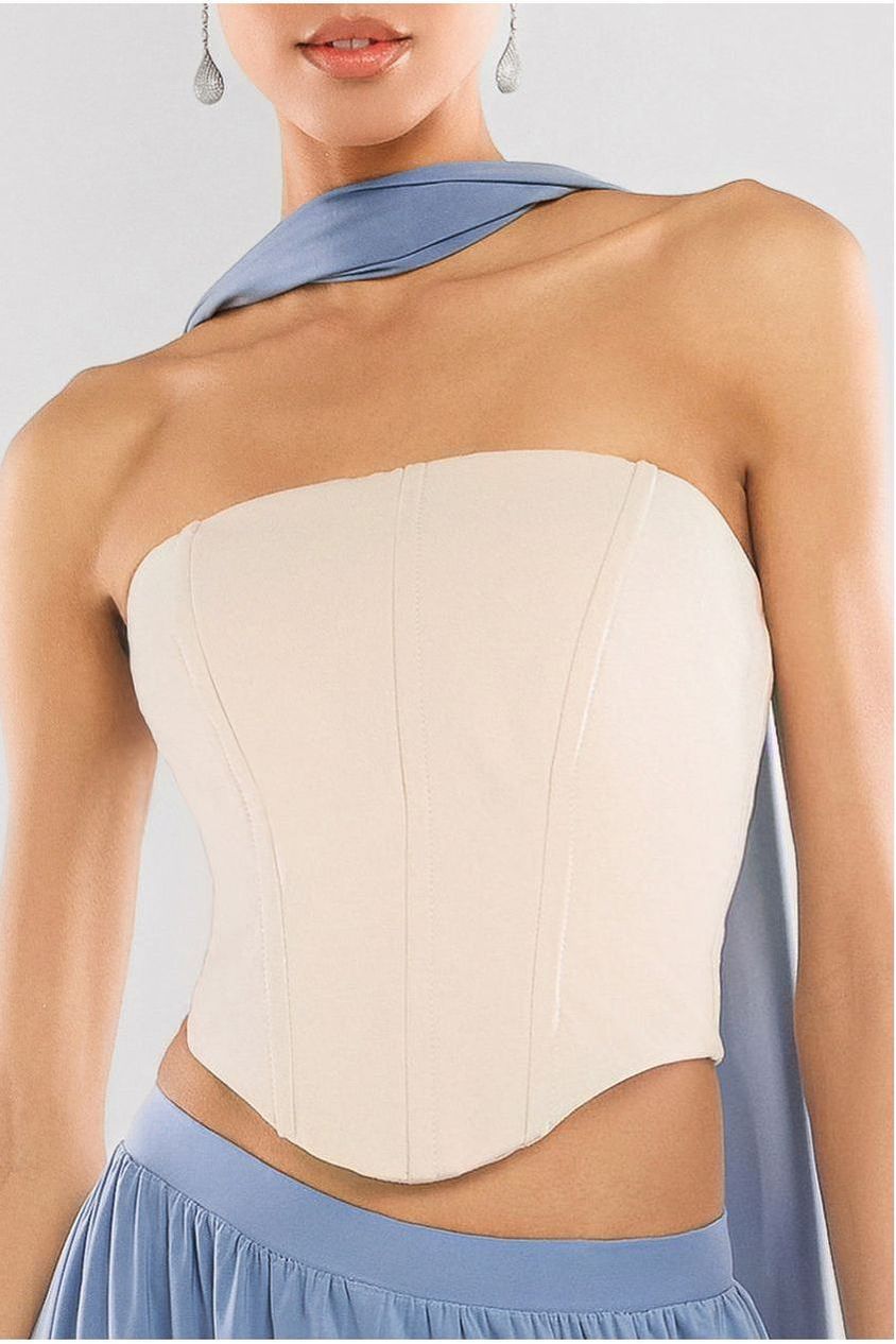 Compact Crepe Lace Up Corset T227