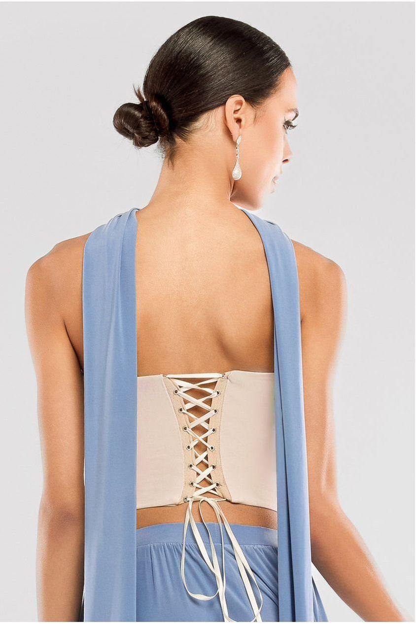 Compact Crepe Lace Up Corset T227