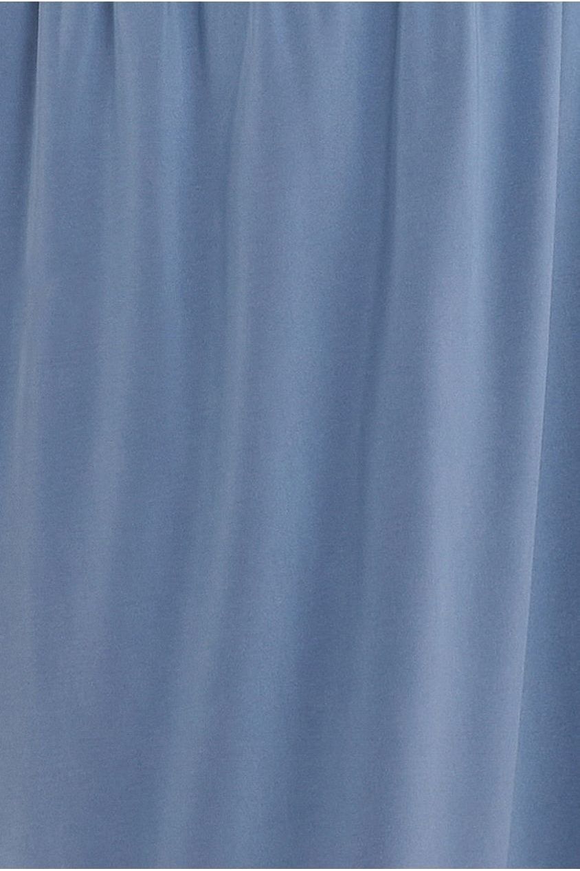 Compact Crepe Lace Up Corset With Side Split Jersey Maxi Skirt & Scarf - Beige & Blue LOOK09