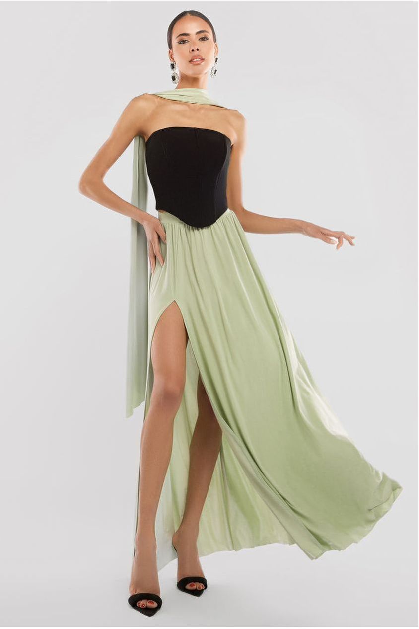 Side Split Soft Touch Maxi Skirt SK41