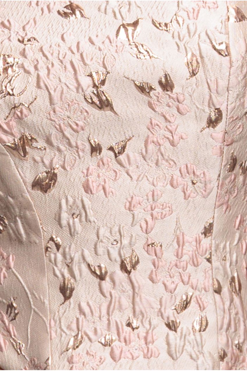 Off Shoulder Jacquard Top With Organza Wings - Blush Pink T231