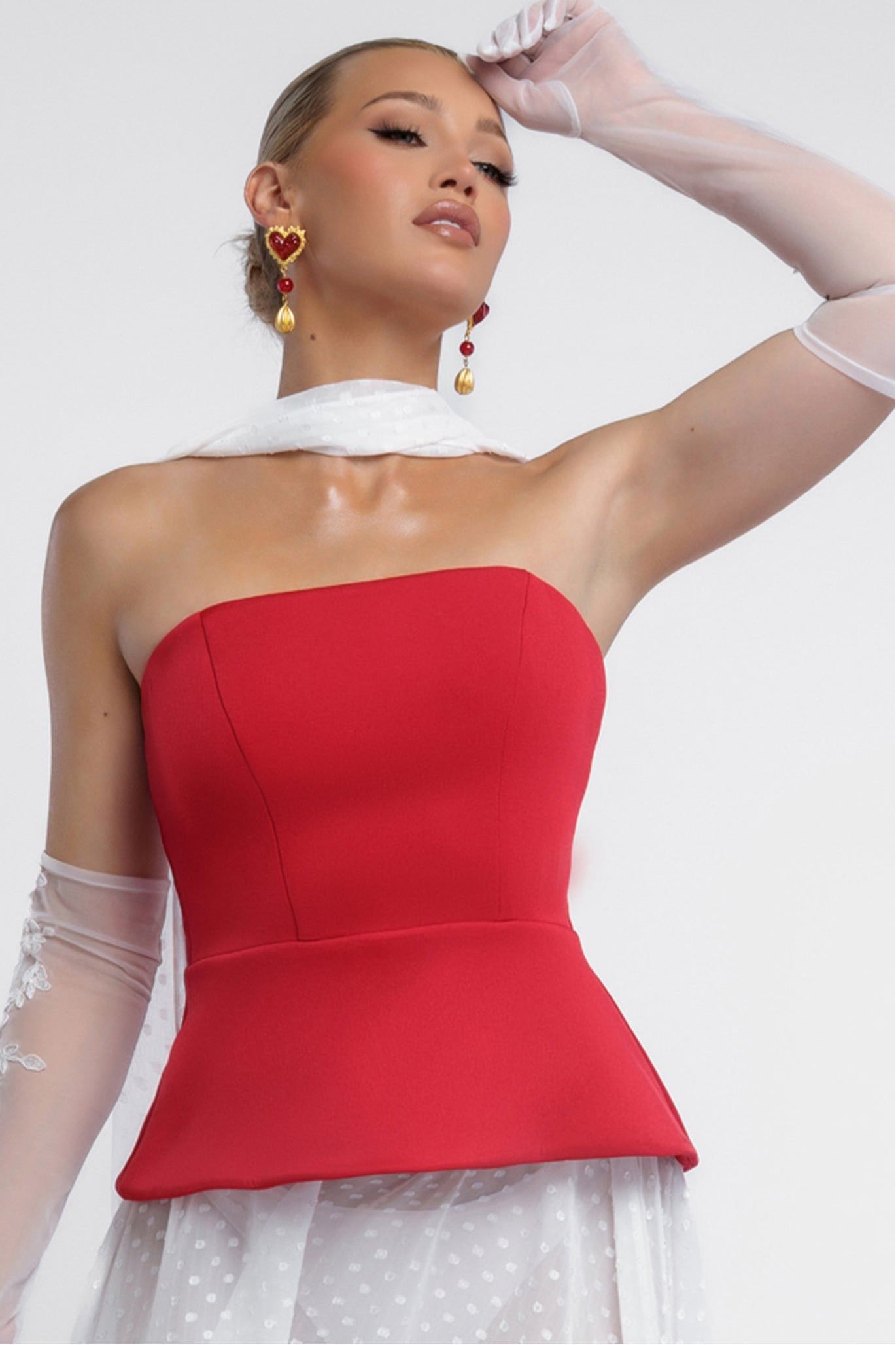 Scuba Boobtube Peplum Hem Corset T233