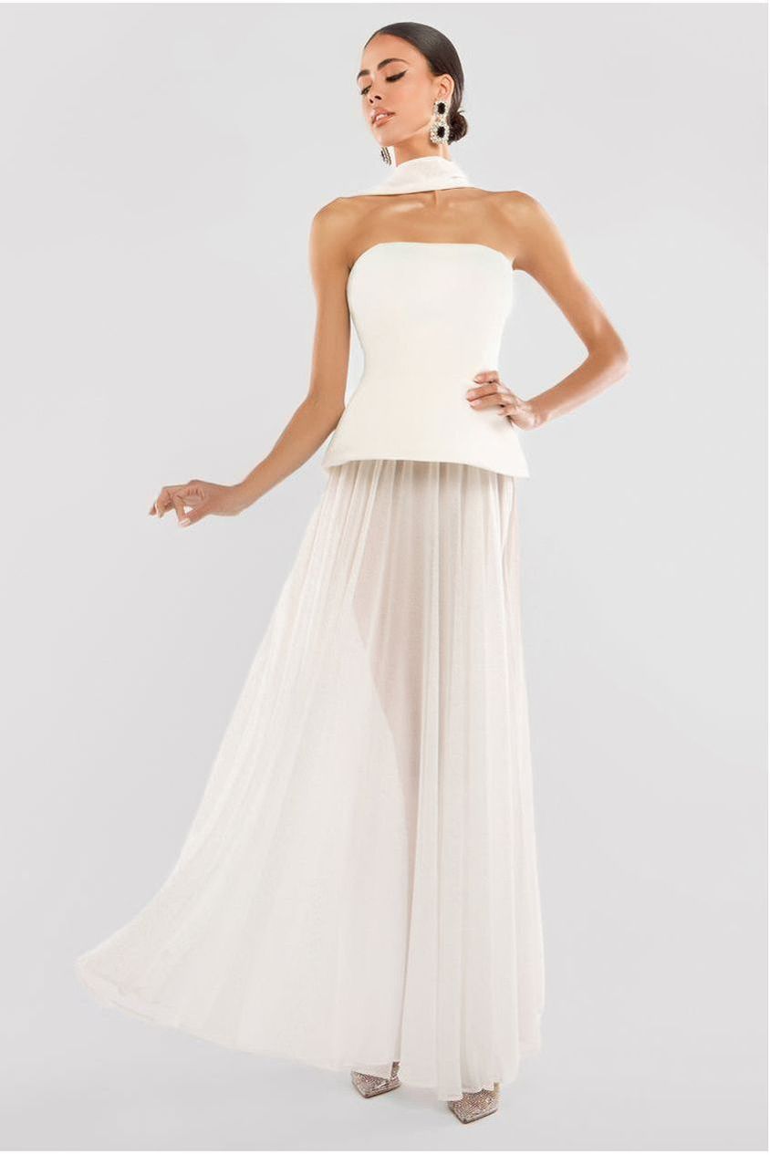 Scuba Boobtube Peplum Hem Corset T233