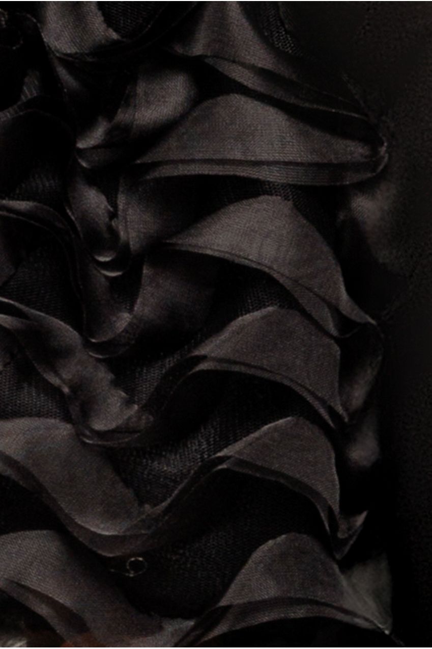 3D Textured Sleeve Scuba Corset Top - Black T235