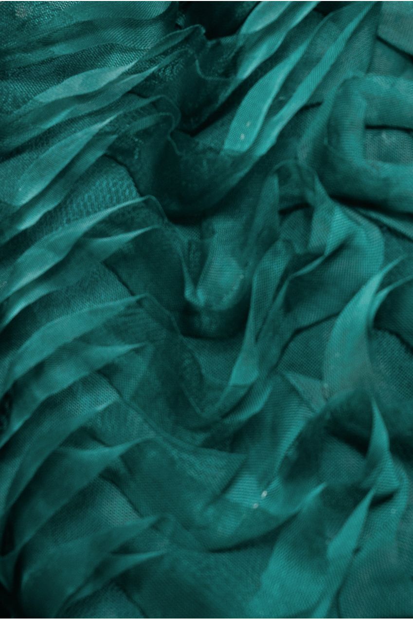 3D Textured Sleeve Scuba Corset Top - Emerald Green T235