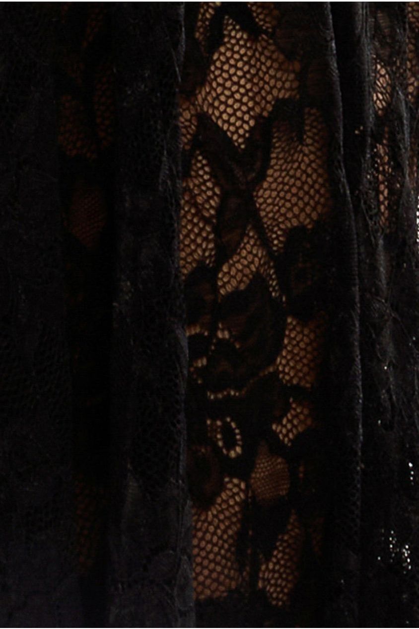 Front Pleated Wrap Off The Shoulder Corset With Lace A-Line Skirt With Scarf & Gloves - Pink & Black LOOK05