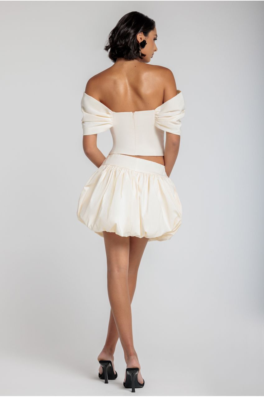 Bengaline Balloon Mini Skirt - Cream SK34