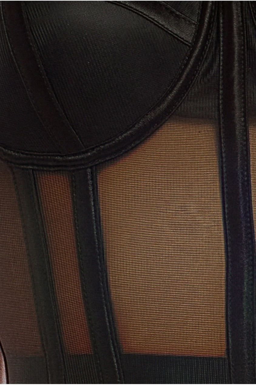 Sheer Panel Mesh Corset T247