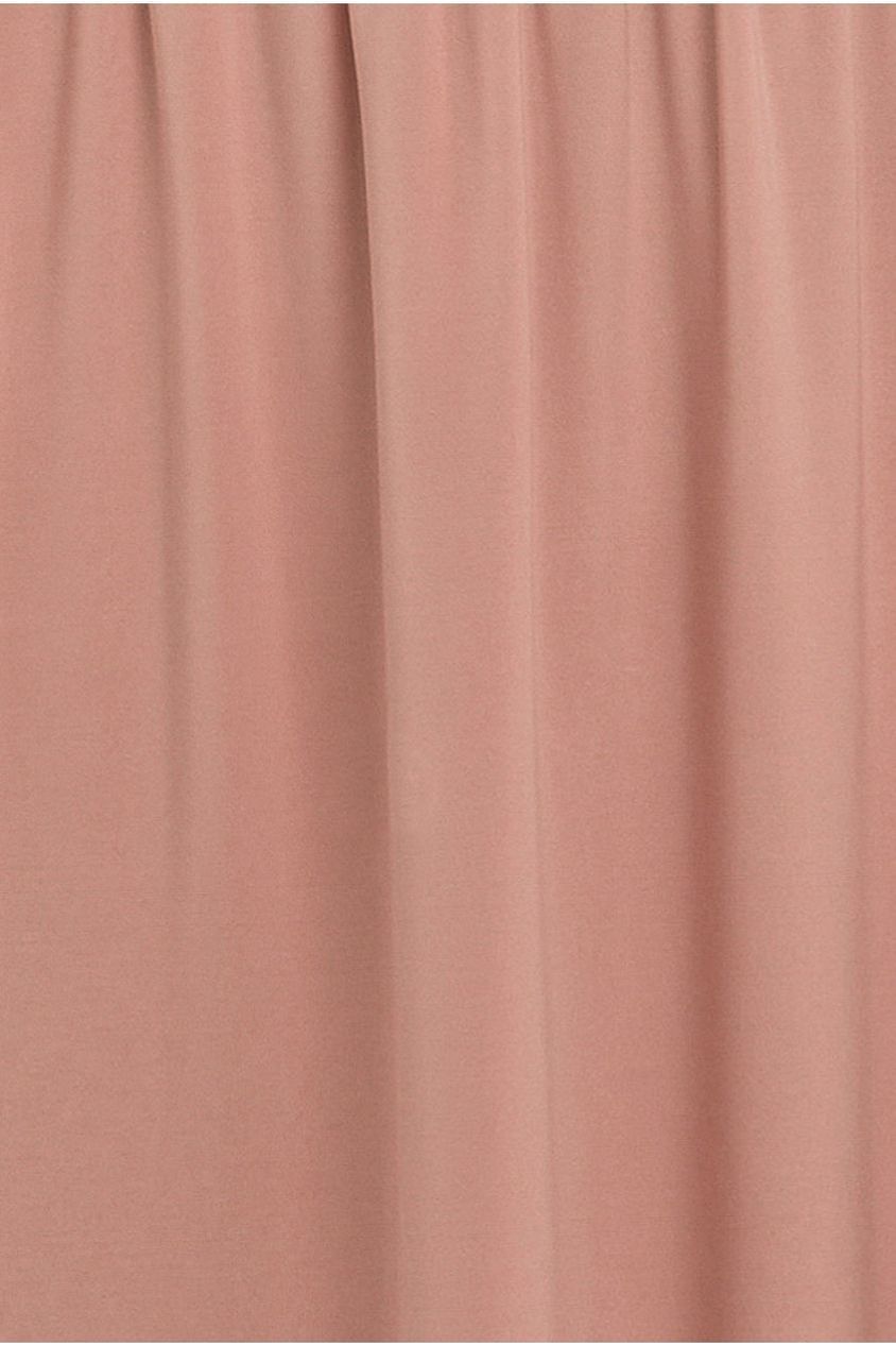 Sheer Panel Mesh Corset & Side Split Jersey Maxi Skirt & Scarf Black & Blush Pink LOOK07