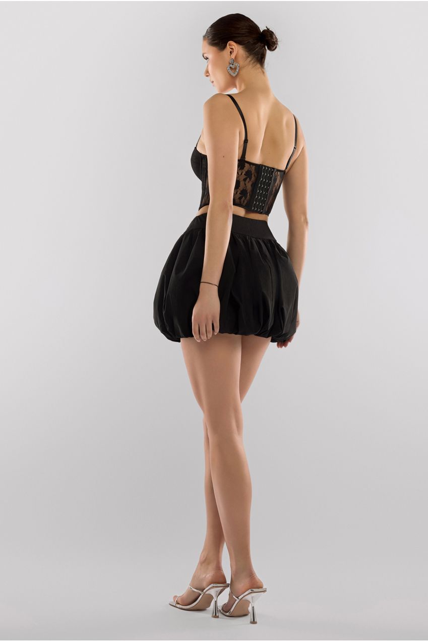 Bengaline Balloon Mini Skirt - Black SK34