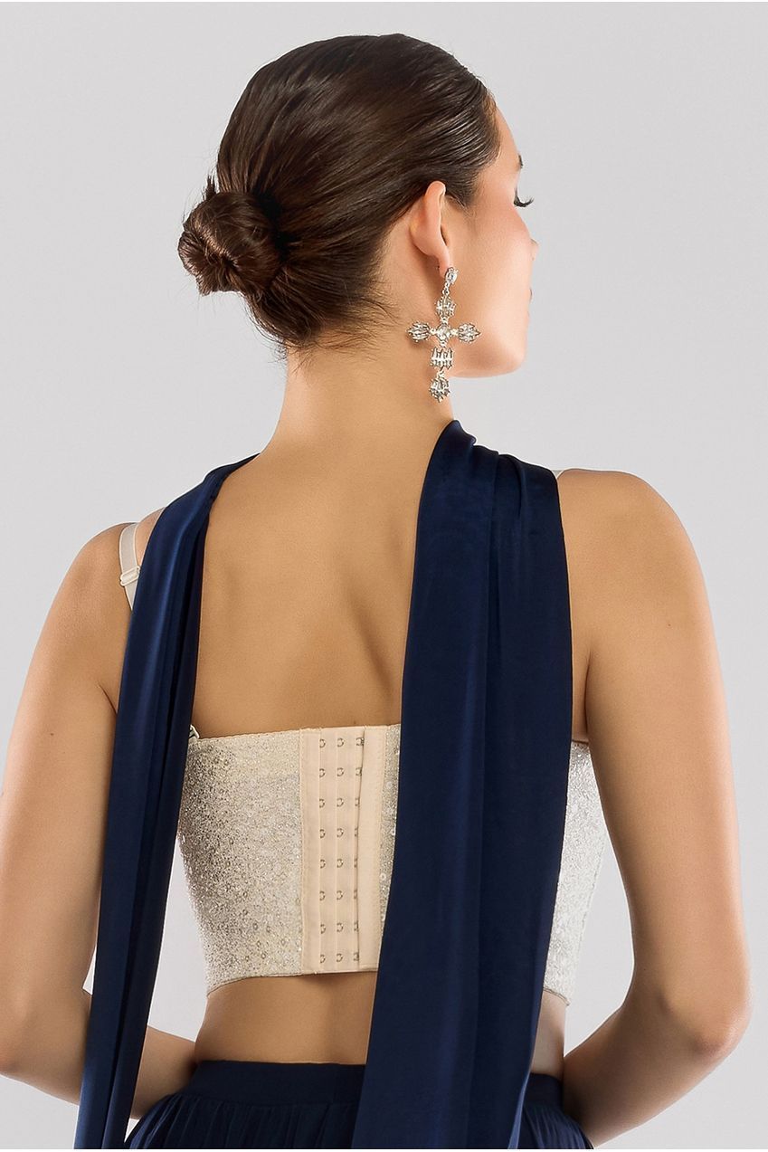 Cropped Sleeveless Sequin Corset T255