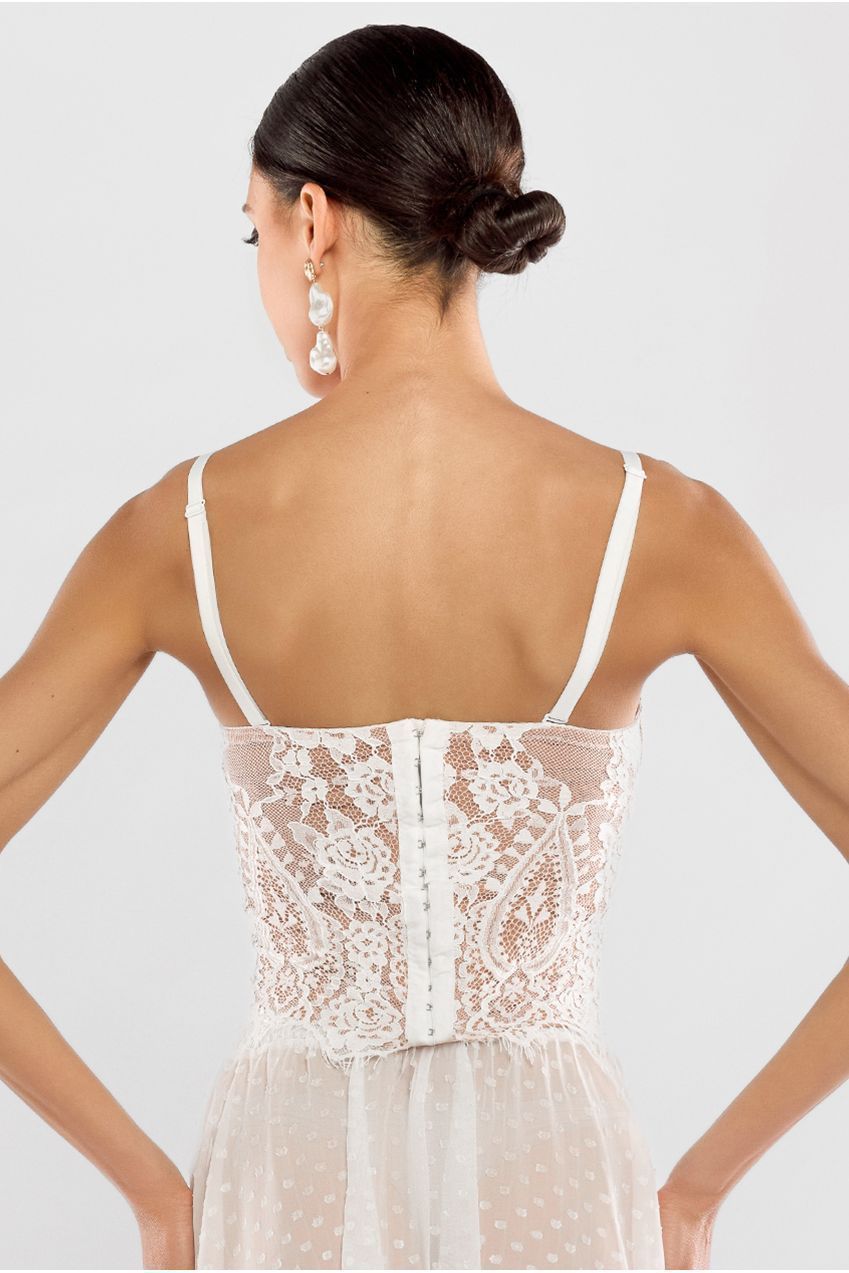 Embroidered Lace Corset T259
