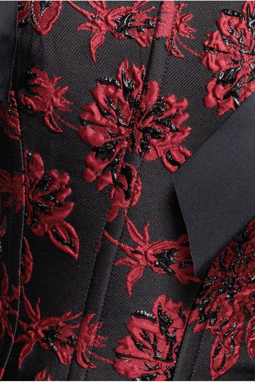 Jacquard Multiway Removable Strap Corset - Black T261