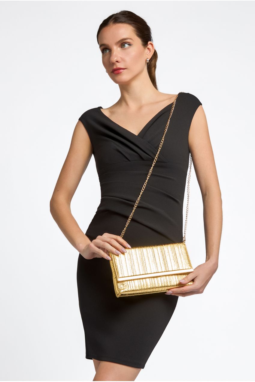 Gold Pleated Clutch Bag ALTD3229