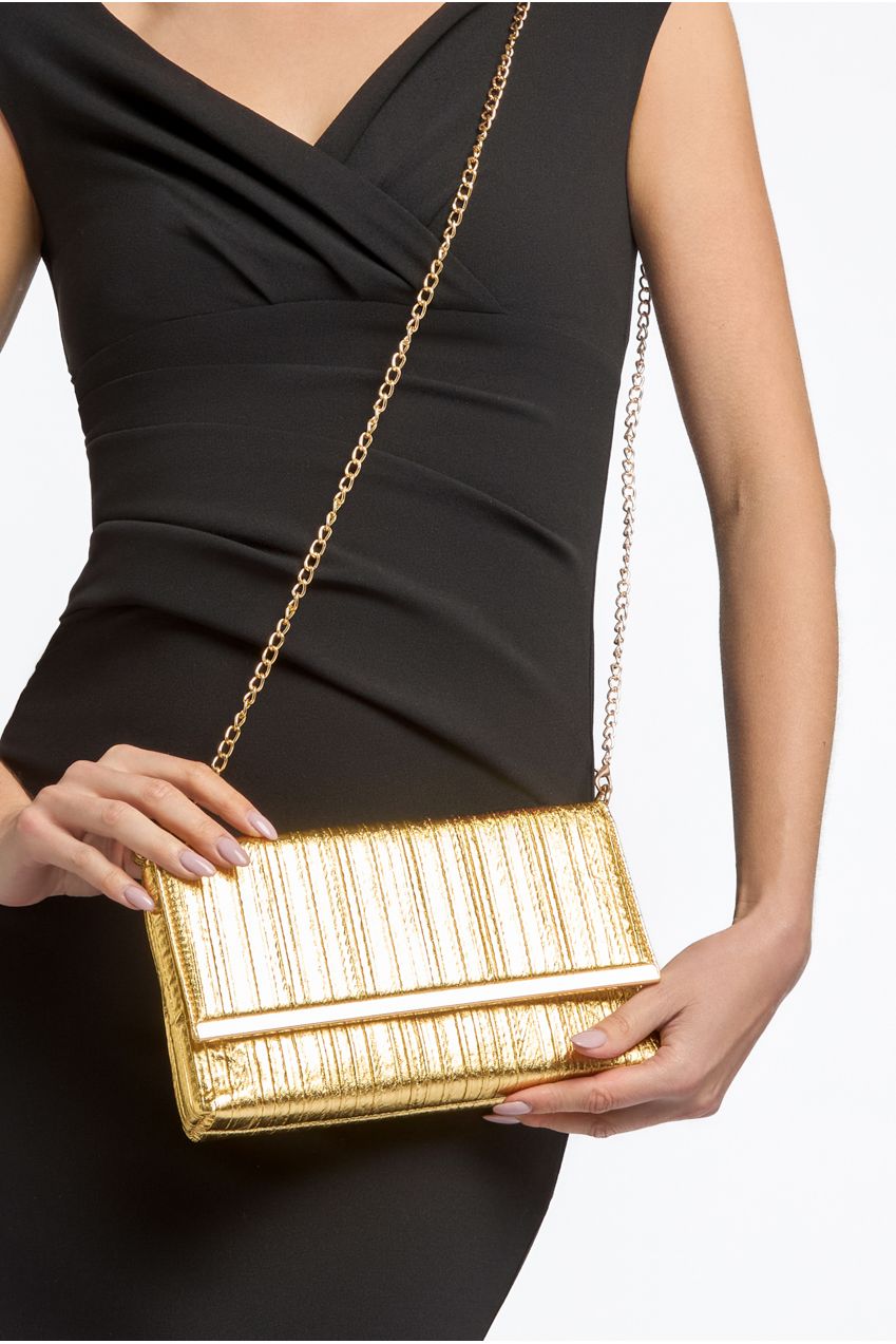 Gold Pleated Clutch Bag ALTD3229
