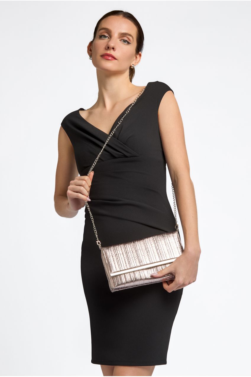 Pewter Pleated Clutch Bag ALTD3229