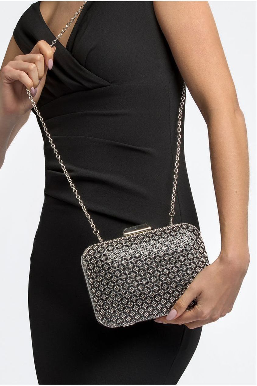 Black Diamante Clutch Bag ALTL861