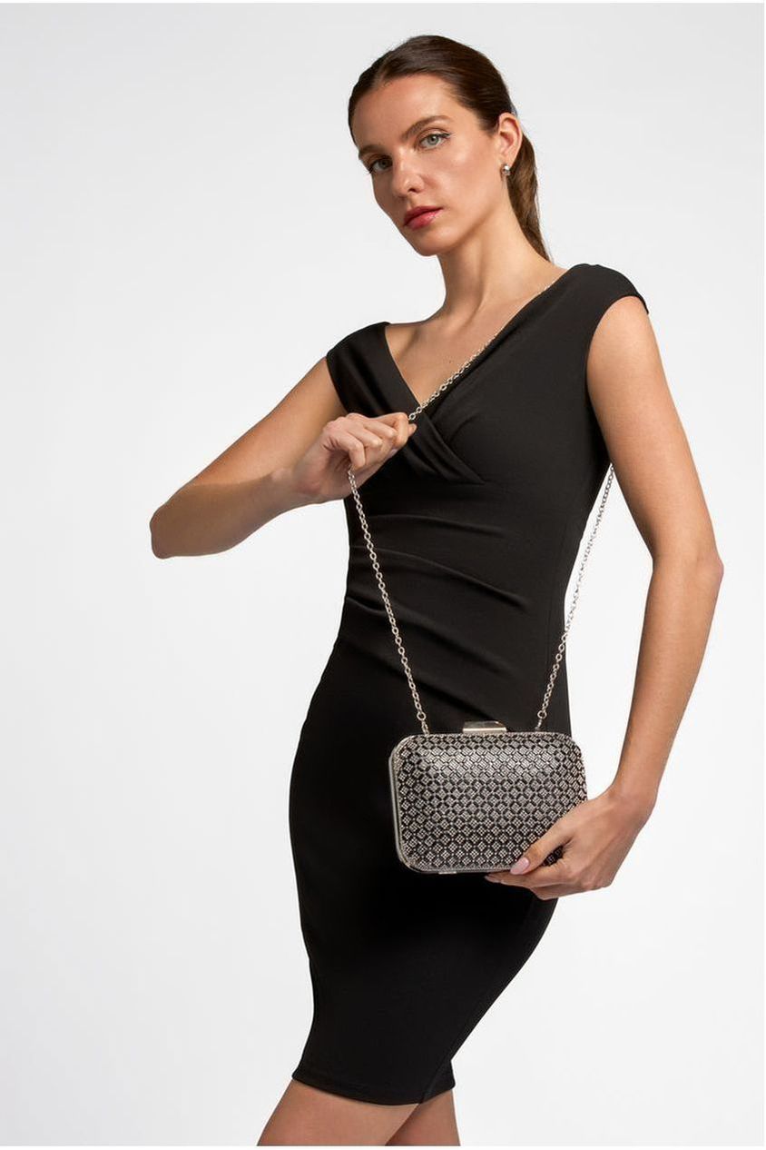 Black Diamante Clutch Bag ALTL861
