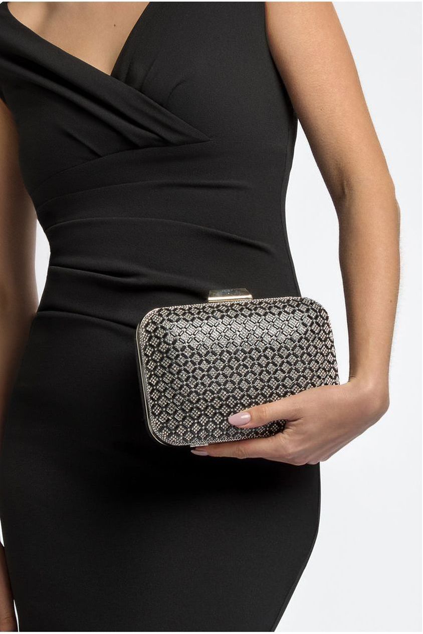 Black Diamante Clutch Bag ALTL861