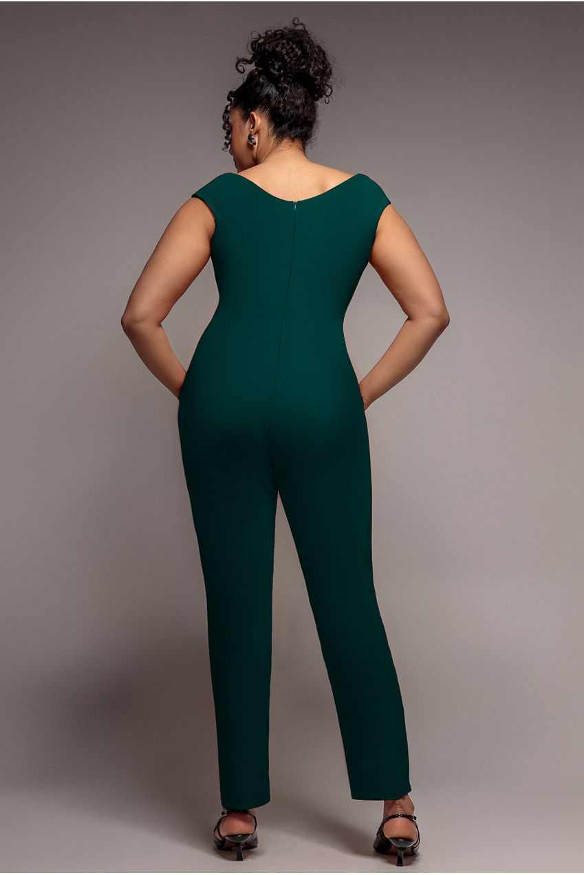 Bardot Scuba Jumpsuit - Emerald Green TR113P