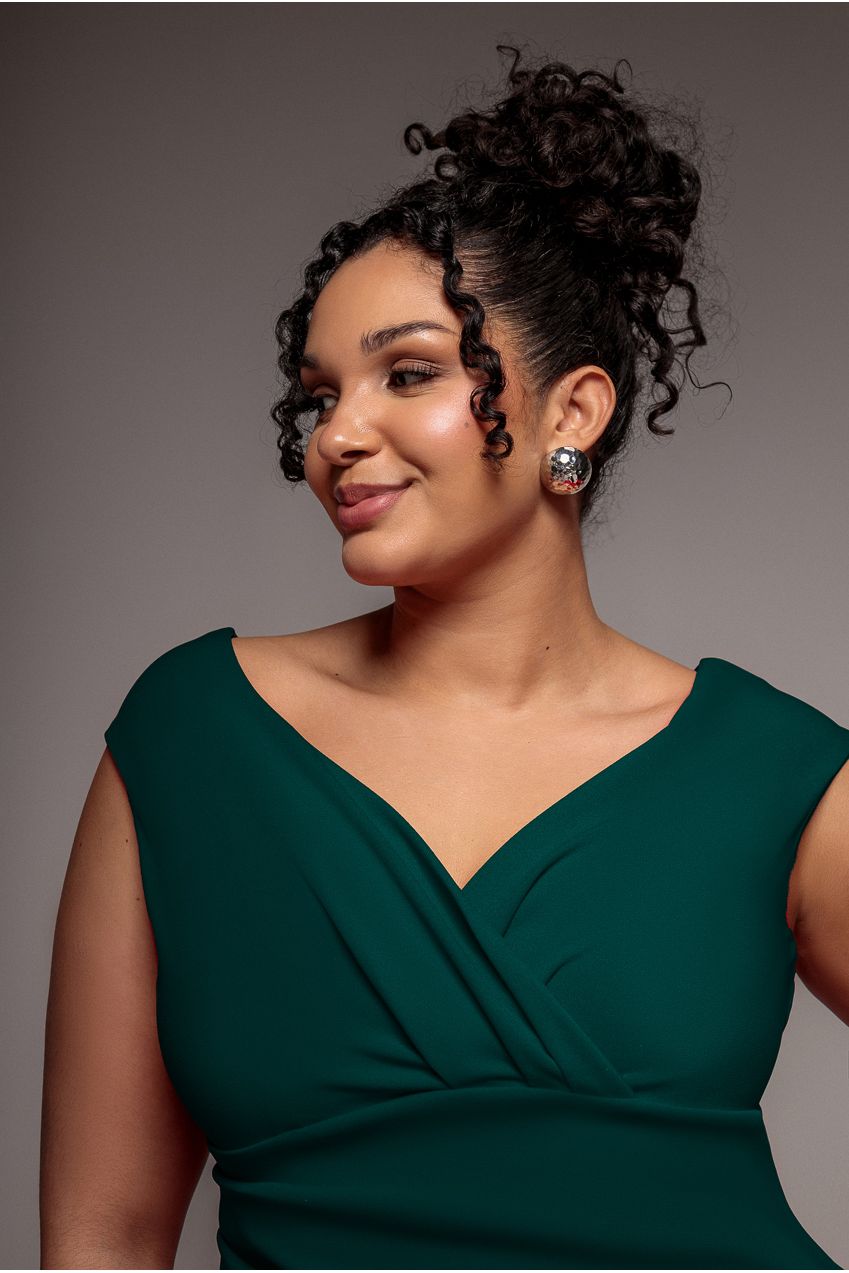 Bardot Scuba Jumpsuit - Emerald Green TR113P
