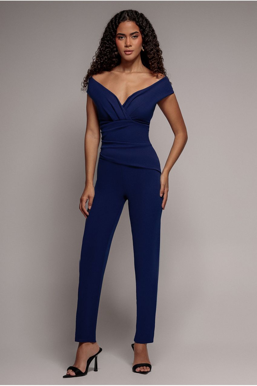 Bardot Scuba Jumpsuit - Navy Blue TR113B