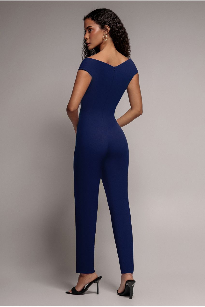 Bardot Scuba Jumpsuit - Navy Blue TR113B